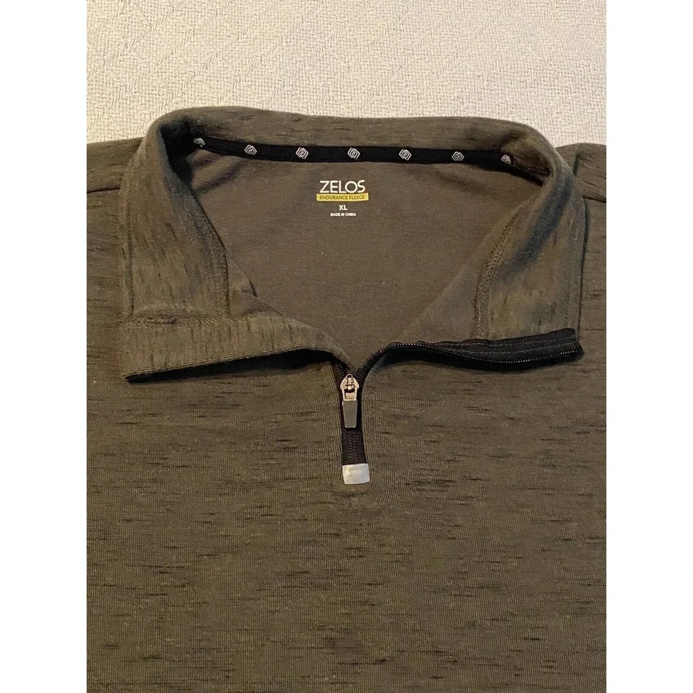 Zelos Endurance Fleece Men's XL 1/4 Zip Athletic Sweater Jacket Green W - Picture 3 of 16